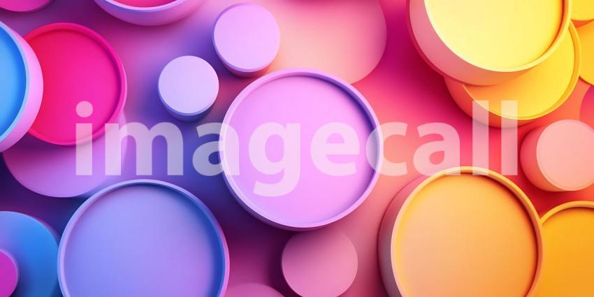 Vibrant Color Palette Abstract Background with Circular Shapes G