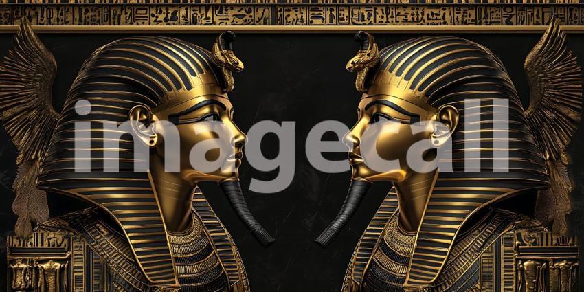 Majestic Golden Pharaoh Busts Ancient Egyptian Art History and C