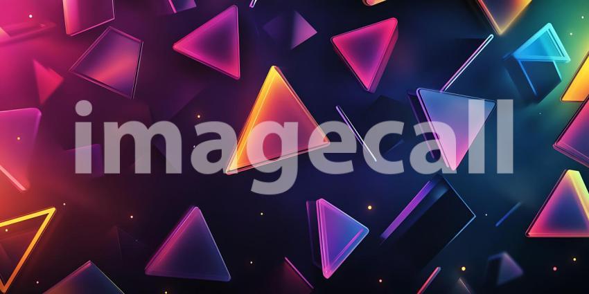 Vibrant Neon Triangle Background Abstract Geometric Art for Desi