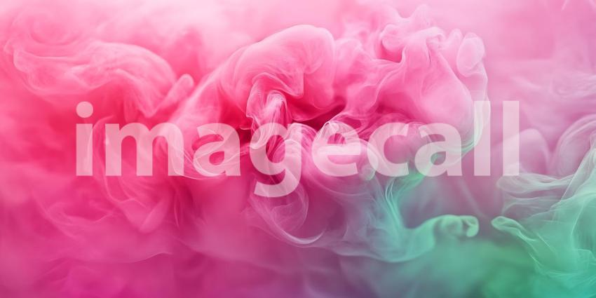 Vibrant Pink and Green Ink Swirl Abstract Background Texture