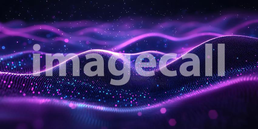 Purple Nebula Cosmic Waves and Stellar Dust Background