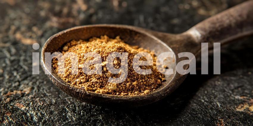Exceptional CloseUp of Aromatic Spices in Wooden Spoon