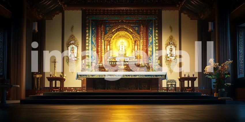 Chapel Interior Altar Religious Architecture Spiritual Space Pho