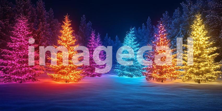 Vibrant Christmas Trees A Festive Winter Wonderland