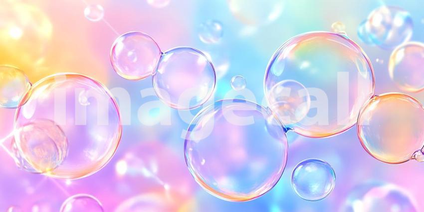 Pastel Rainbow Bubbles Dreamy Background for Designs