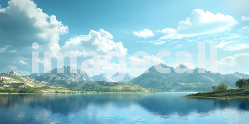 Stunning Mountain Lake Panorama A Breathtaking View for Your Pro