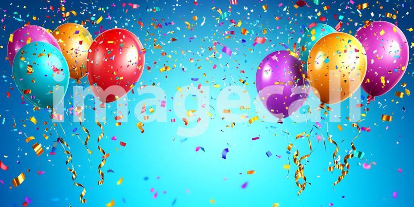 Vibrant Balloons  Confetti Festive Celebration Background