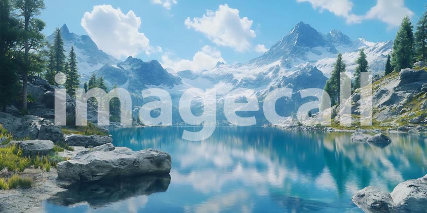 Majestic Mountain Lake A Breathtaking Panorama
