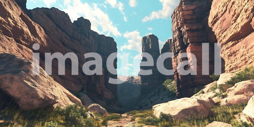 Stunning Canyon Landscape Breathtaking Vista of Majestic Rock Fo