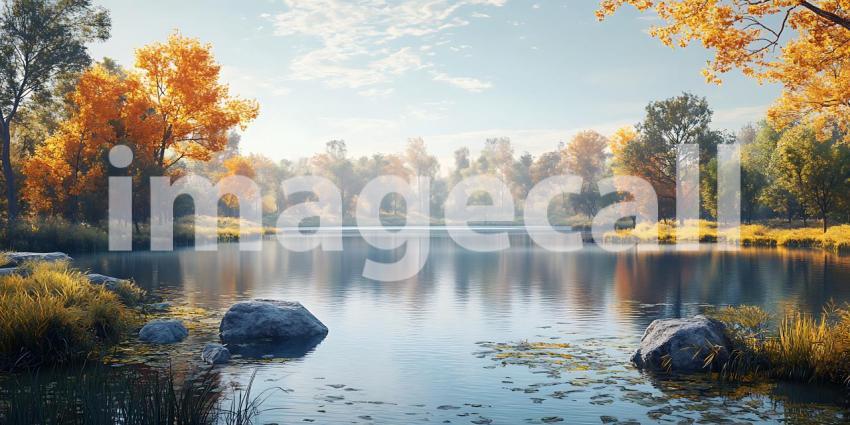 Autumn Lake Serene Fall Landscape Photography