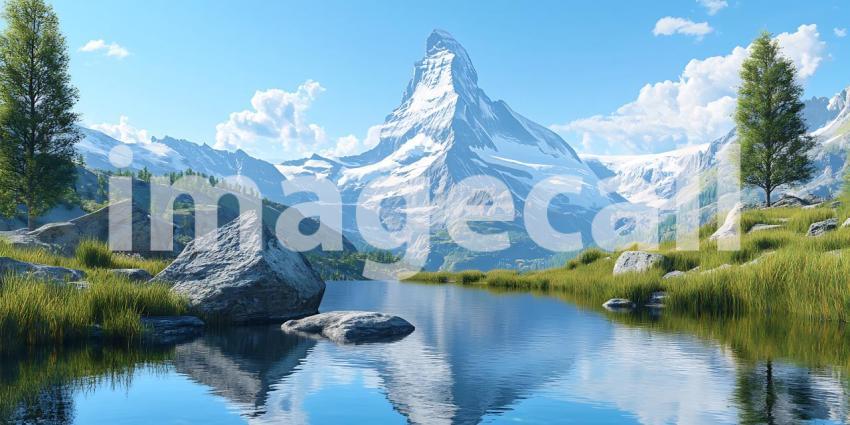 Majestic Matterhorn Breathtaking Alpine Lake and Mountain Vista