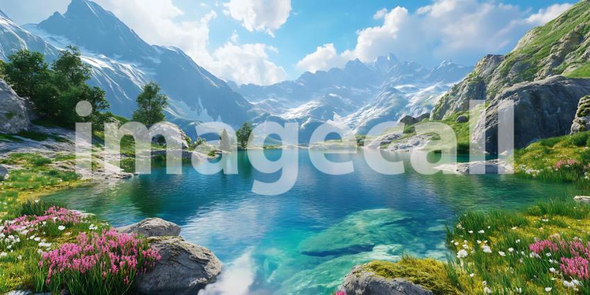Serene Mountain Lake A Picturesque Landscape of Natures Beauty