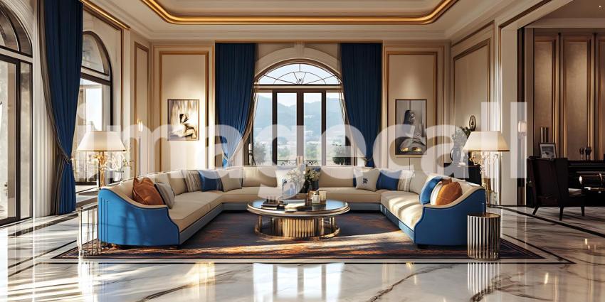 Luxurious Living Room Interior Design Elegant Sectional Sofa Mar