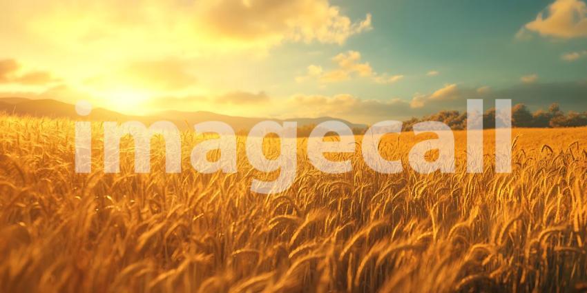 Golden Wheat Field Sunset Breathtaking Landscape Photography