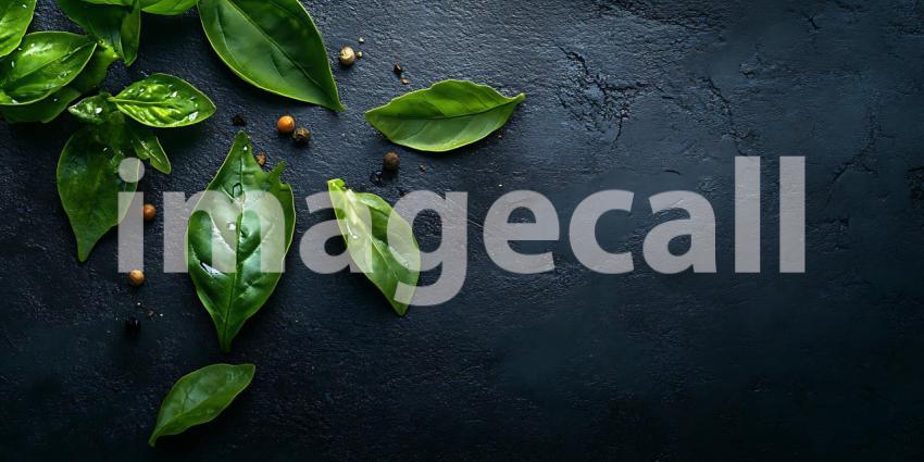 Lush Green Leaves  Peppercorns Vibrant Nature Photography for Cu
