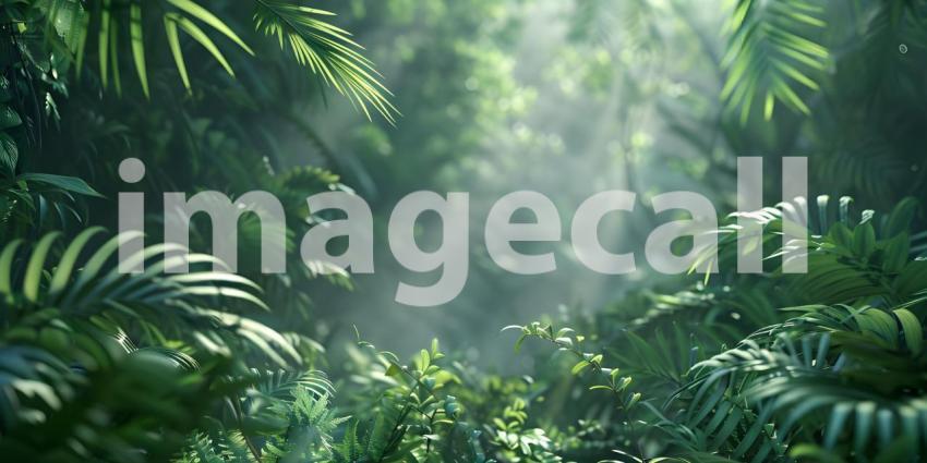 Tropical forest for product presentation background