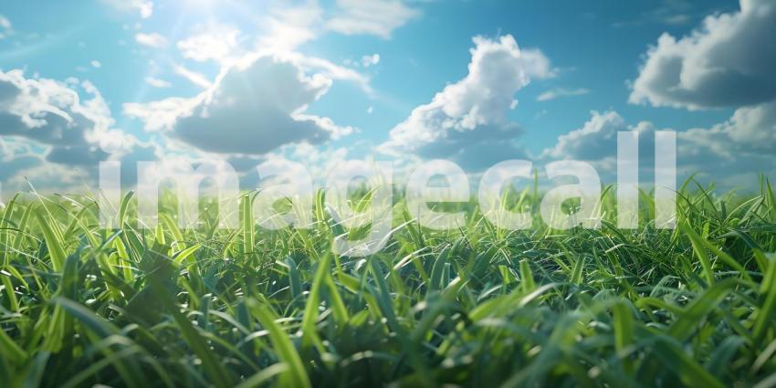 Fresh natural grass with beautiful sky background
