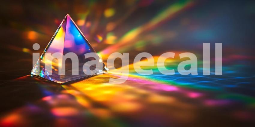 Vibrant Prism Refracted Light  Colorful Spectrum  Artistic Cryst