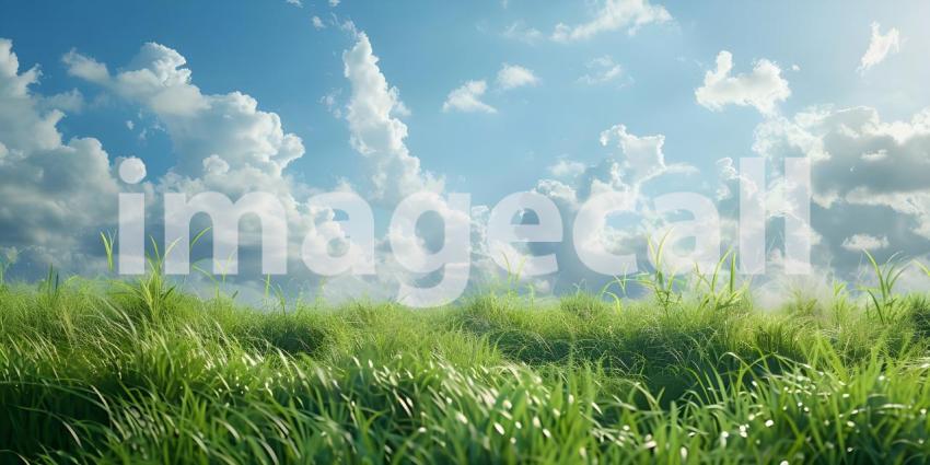 Fresh natural grass with beautiful sky background