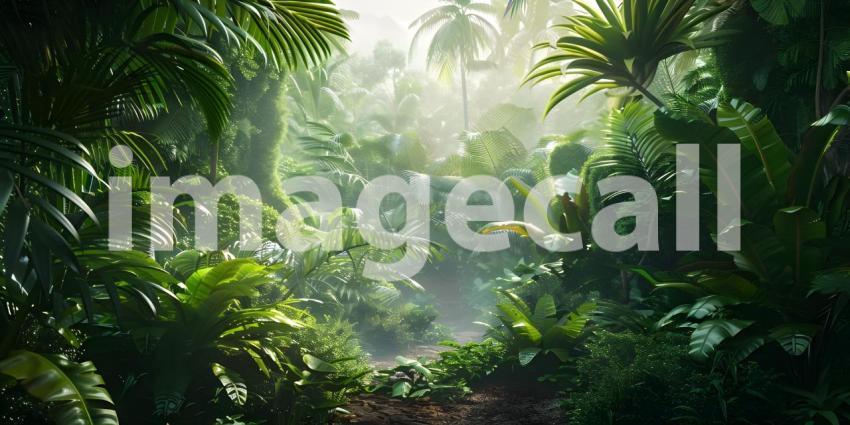 Tropical forest for product presentation background
