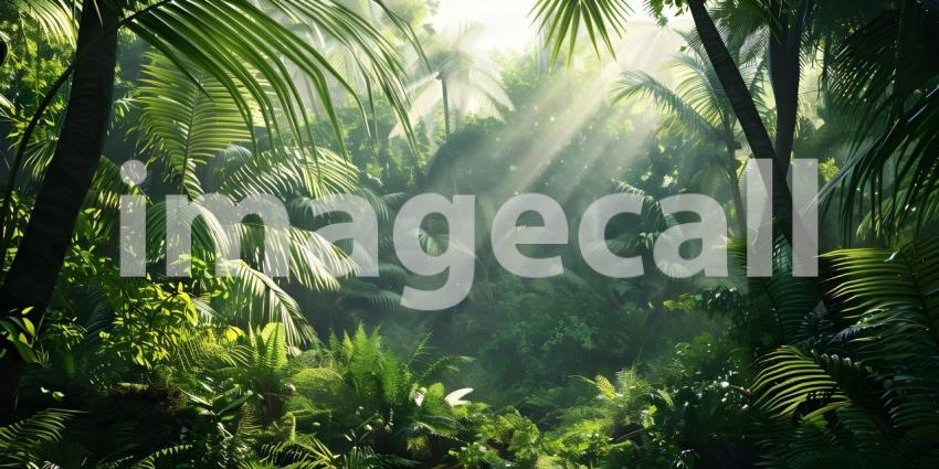 Tropical forest for product presentation background