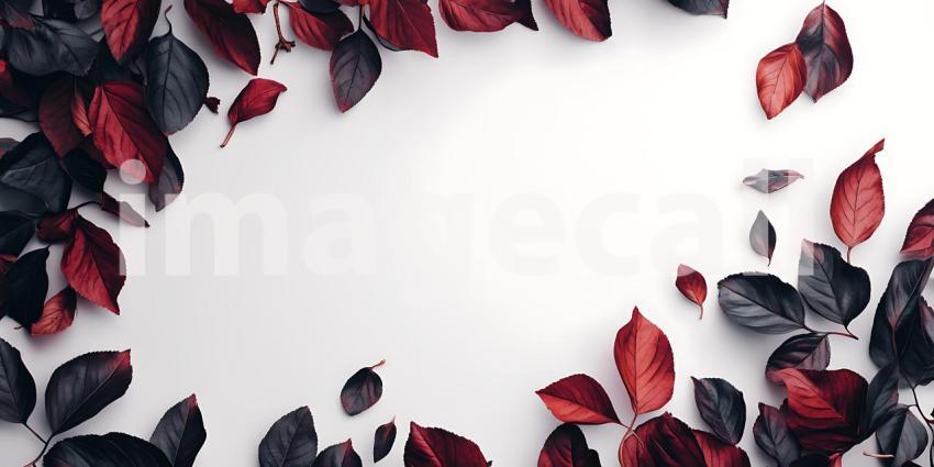 Elegant Red and Black Dried Petals Frame Botanical Design Weddin