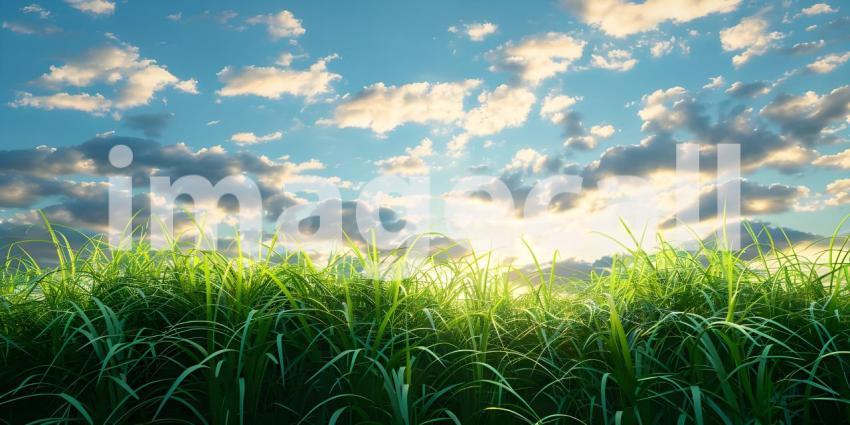 Fresh natural grass with beautiful sky background