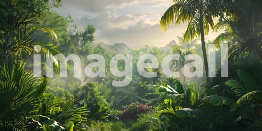 Tropical forest for product presentation background