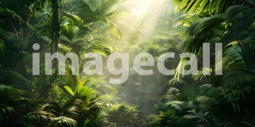 Tropical forest for product presentation background