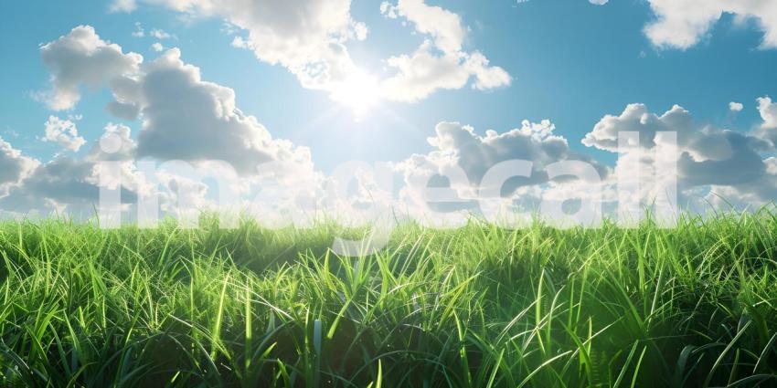 Fresh natural grass with beautiful sky background