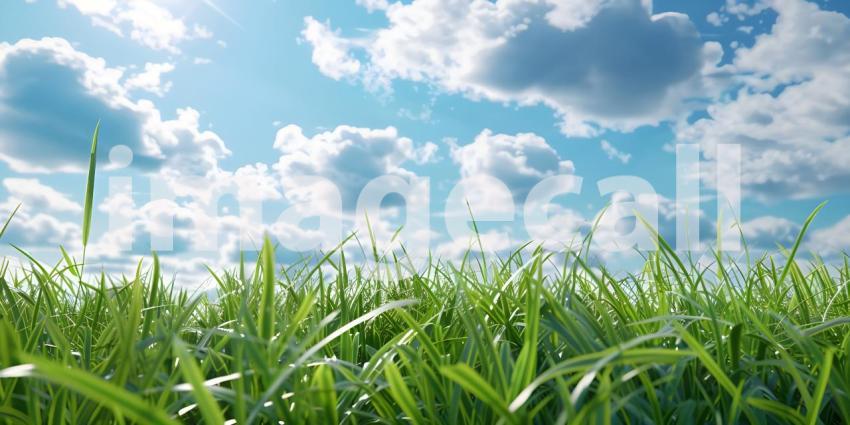 Fresh natural grass with beautiful sky background