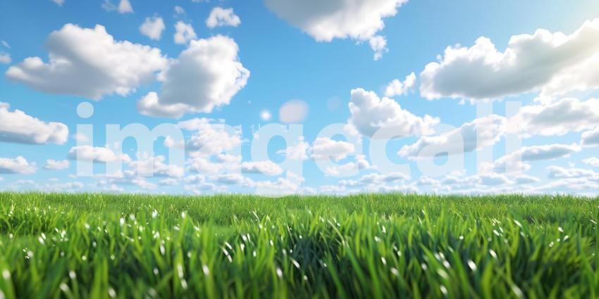 Fresh natural grass with beautiful sky background
