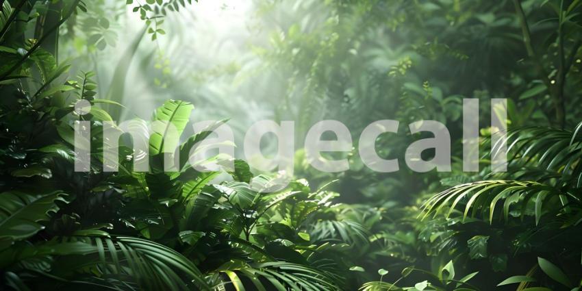 Tropical forest for product presentation background