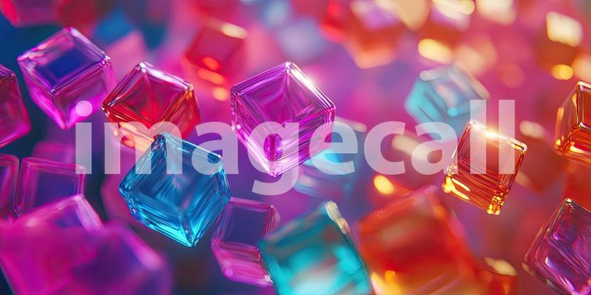 3D Colorful Cube Blocks Background, Vibrant and Geometric Cube Shapes in Bold Colors Creating a Dynamic and Modern 3D Design