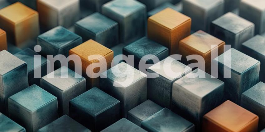 3D Colorful Cube Blocks Background, Vibrant and Geometric Cube Shapes in Bold Colors Creating a Dynamic and Modern 3D Design