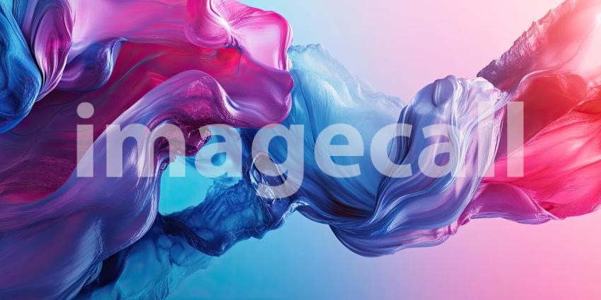 Abstract Art with Flowing Colorful Paint Background, Smooth and Dynamic Waves of Bold Colors Blending Together in an Artistic and Fluid Composition