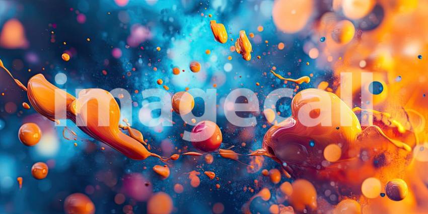 Abstract Colorful Paint Splashes Background, Vibrant and Dynamic Paint Splashes in a Burst of Colors