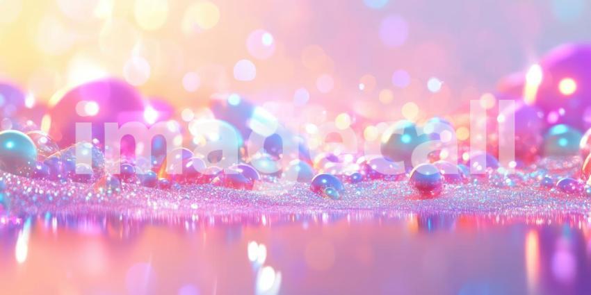 Abstract Festive Bokeh Background, Vibrant Celebration Theme with Glowing Bokeh Lights