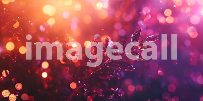 Abstract Festive Bokeh Background, Vibrant Celebration Theme with Glowing Bokeh Lights