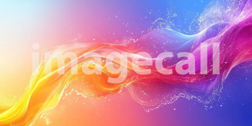 Abstract Rainbow Waves Background, Smooth and Flowing Waves in Vibrant Rainbow Colors Creating a Dynamic and Energetic Visual Effect