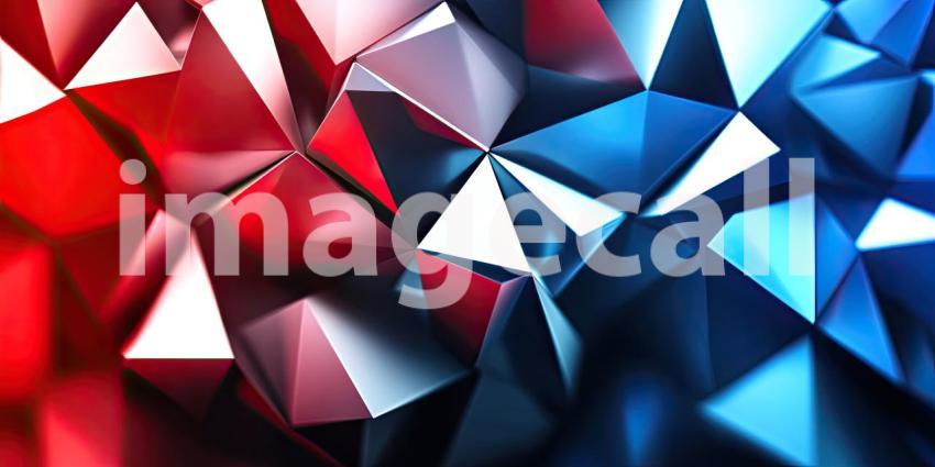 Abstract Red, Blue, and White Triangles Background, Bold Geometric Shapes of Triangles in Vibrant Red, Blue, and White Creating a Dynamic and Modern Design
