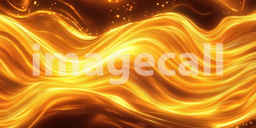 Abstract waves of golden bokeh lights festive background, shimmering golden orbs creating a warm, celebratory atmosphere.