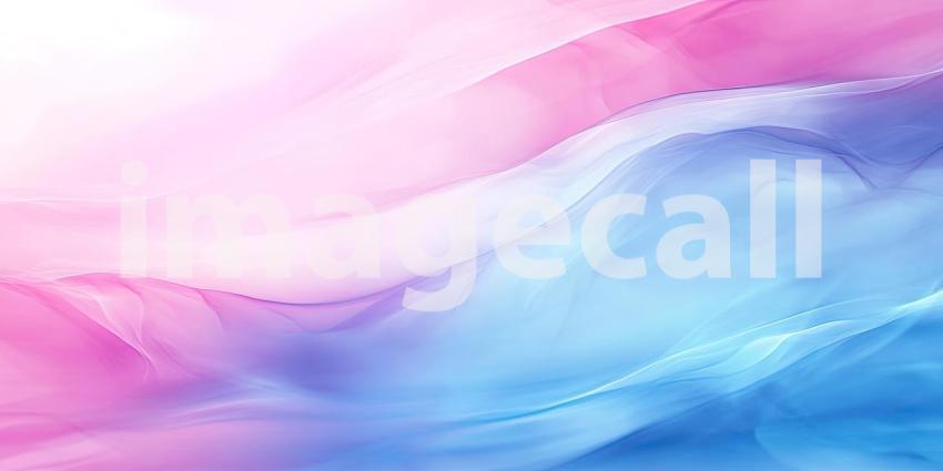 Abstract with vibrant pink-blue light smoke waves background, swirling hues blending seamlessly to create a dreamy, dynamic effect.