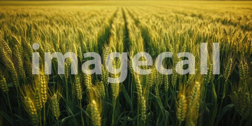 Aerial view of a vast field of crops background, endless rows of lush greenery stretching out in a stunning, geometric pattern.