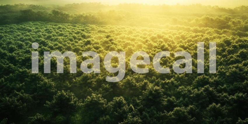 Aerial view of a vast field of crops background, endless rows of lush greenery stretching out in a stunning, geometric pattern.