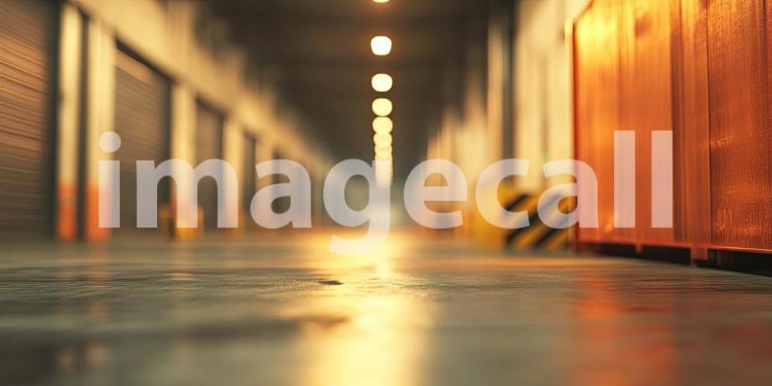 Blurred View of Warehouse Background, Subtle and Soft-Focused Perspective of a Spacious Industrial Warehouse Setting