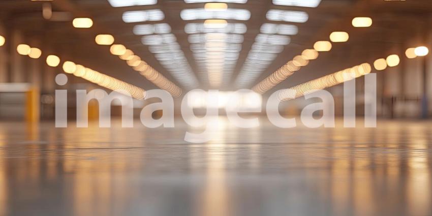 Blurred View of Warehouse Background, Subtle and Soft-Focused Perspective of a Spacious Industrial Warehouse Setting