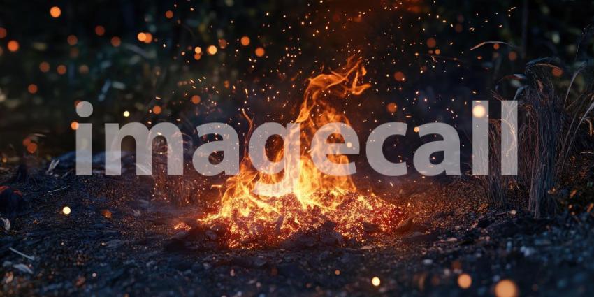 Burning fire background, intense flames flickering and dancing, with vivid orange, red, and yellow hues, creating a dynamic and powerful scene filled with warmth, light, and energy.