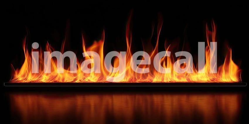 Burning fire background, intense flames flickering and dancing, with vivid orange, red, and yellow hues, creating a dynamic and powerful scene filled with warmth, light, and energy.