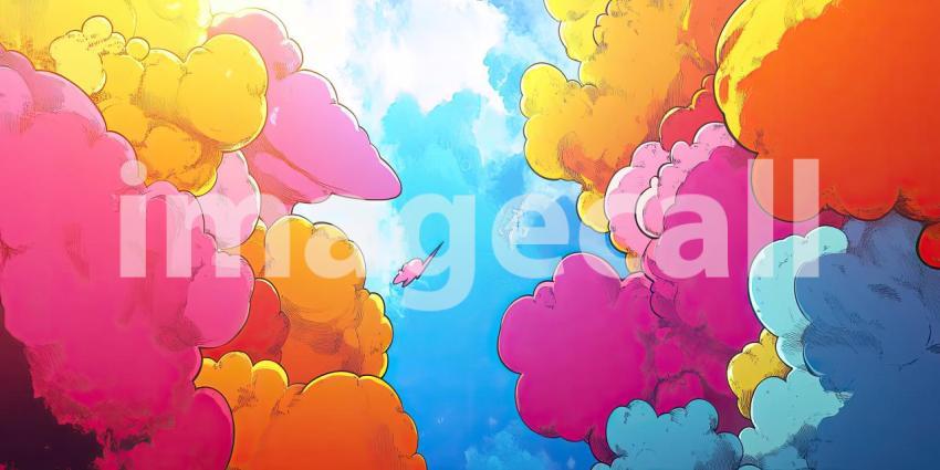 Colorful Cartoon Comic Style Speech Bubble Background, Vibrant and Fun Speech Bubbles with Bold Comic Elements